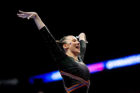Kristina Shchennikova salute after home routine