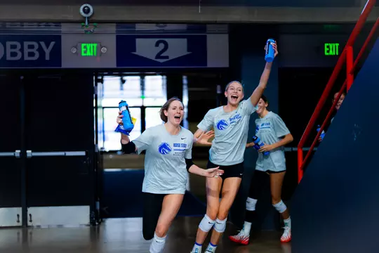 Boise State Volleyball 2026 Taraflex Court Reval in Extra Mile Arena. Photo by Kenna Harbison