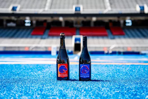 Boise State Athletics 2026 Proletariat Wine Bottles. Photo by Kenna Harbison
