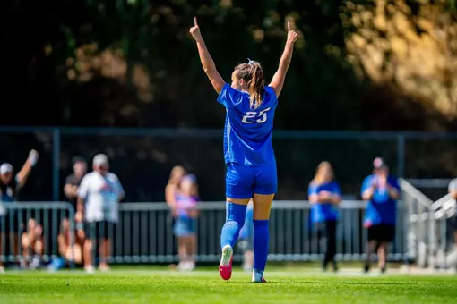 Campbell Wilson celebrating after scoring a goal.