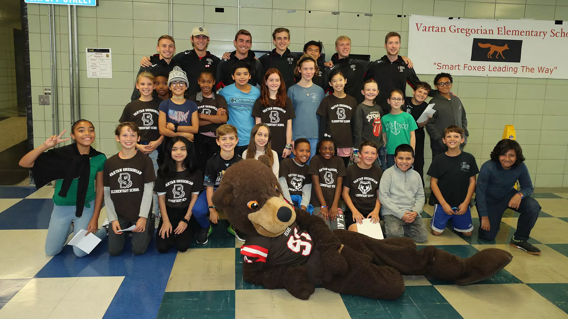 The men's soccer team at the Bears' 29th annual Vartan Gregorian School Kickoff.