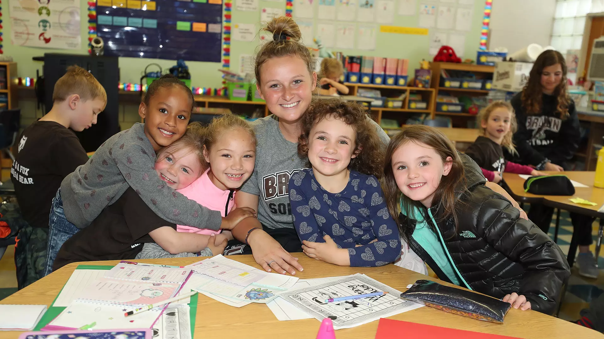 Softball's Kat Clum at the Bears' 29th annual Vartan Gregorian School Kickoff on October 17, 2019.