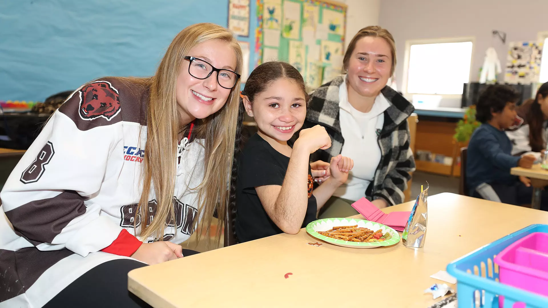 Women's ice hockey's Maybelline Beiring at the Bears' 29th annual Vartan Gregorian School Kickoff.