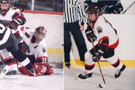 Ali Brewer '00 and Tara Mounsey '02.5 Named to ECAC Hockey All-Decade Team Image