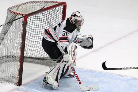 Woo's Overtime Marker, Moore's Defense Lift Women's Ice Hockey Over RIT in OT, 2-1 Image