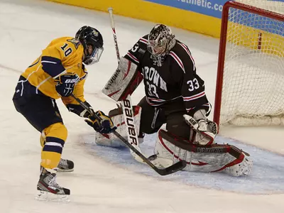 Bears Stun #1 Quinnipiac, 4-0, in Semi Finals to Advance to ECAC Hockey Championship for First Time since 1993 Image