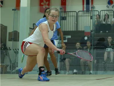 #11 Brown Women's Squash Posts 8-1 WIn Over Wesleyan Image