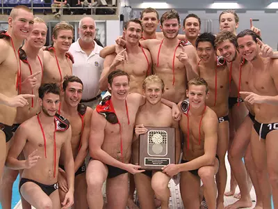Men's Water Polo Claims CWPA Title, NCAA Bid with 7-6 Win over Princeton Image