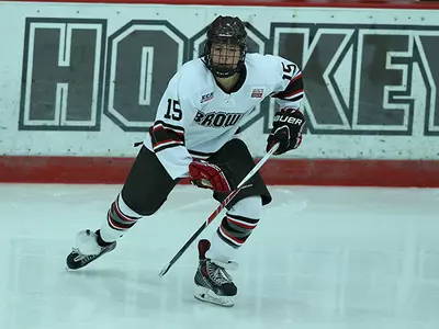 Woo Scores Twice, Women's Ice Hockey Falls at Providence, 4-2 Image