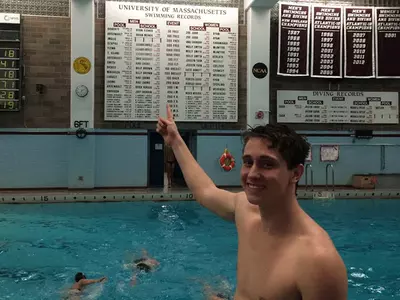 Men's Swimming and Diving Tops UMass, 173-125 Image