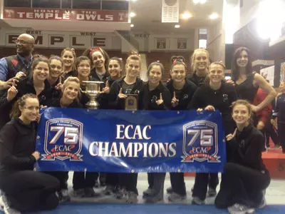 Gymnastics Claims Share of Program's First ECAC Championship Image