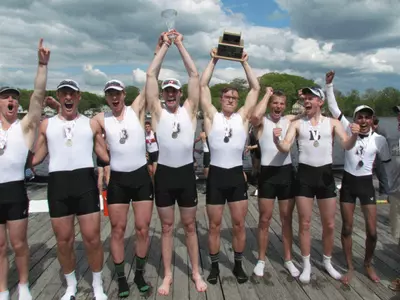 Men's Crew Finishes Second at Eastern Sprints; Bears Win 3V and F8 Races Image