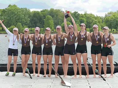 No. 1 Women's Crew Wins Team Trophy, Earns Silver in V8 at Ivy Championships Image