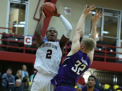 Leland King's Double-Double Leads Brown Over Lyndon State, 88-42 Image