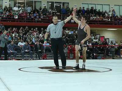 Bernstein, Salvo Earn Pins, Wrestling Tops Sacred Heart, 37-6 Image