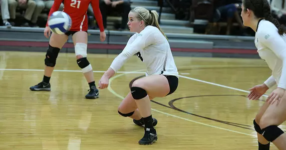 Volleyball Takes Set Two to Extra Points, Drops 3-0 Decision to URI Image
