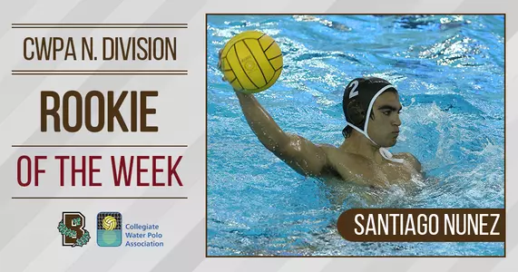 No. 12 Men's Water Polo's Nunez Wins CWPA Rookie Weekly Honors Image