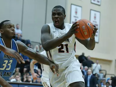 Rhode Island Tops Brown, 88-85, In Overtime; Kuakumensah Ties Brown Blocks Record Image