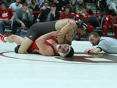 Wrestling Beats Johnson & Wales, 27-15, Falls to Harvard, 21-17 Image