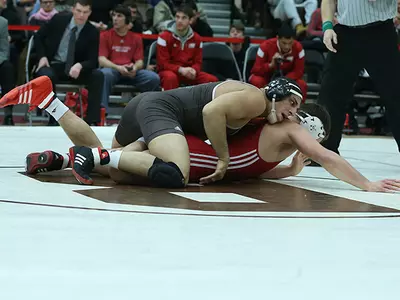 Wrestling's Bernstein, Staudenmayer Each Claim a Win at NCAAs Image