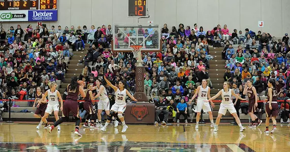 Women's Hoops Beats RIC, 90-35, before 1,890 Fans on Education Day Image