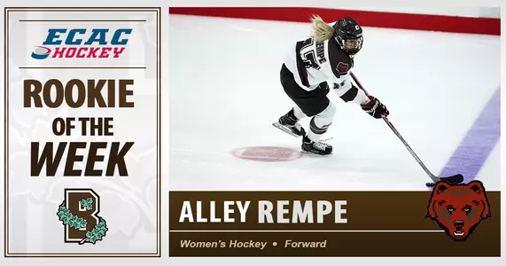 Women's Hockey's Alley Rempe Named ECAC Rookie of the Week Image
