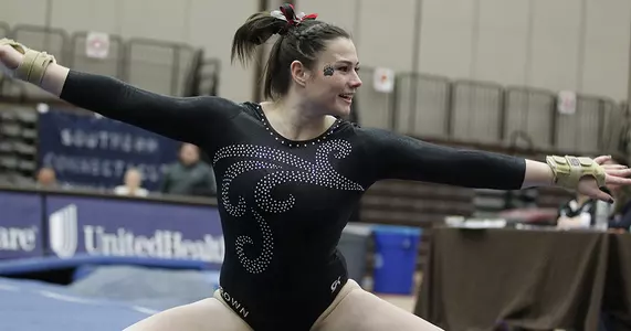 Mitchell Wins All-Around, Gymnastics Places Second at SCSU Quad Image