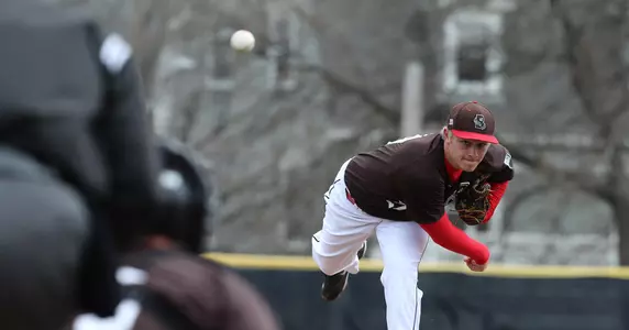 Baseball Splits Pair Against Holy Cross Image