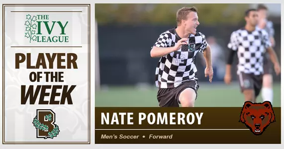 Men's Soccer's Pomeroy Named Ivy League Player of the Week Image