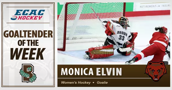 Elvin Named ECAC Goaltender of the Week Image