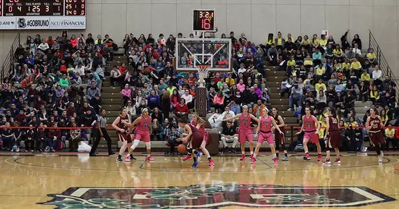 Women's Hoops Tops RIC before 1,567 Fans on Education Day, 90-44 Image