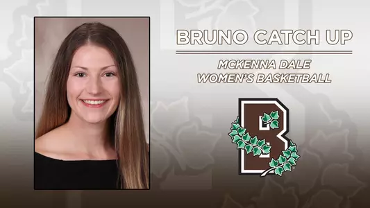 Head shot of women's basketball's McKenna Dale alongside the Brown Athletics logo