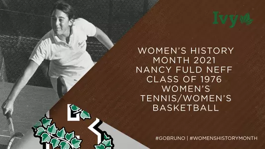 Photo of Nancy Fuld Neff alongside Women's History Month graphic
