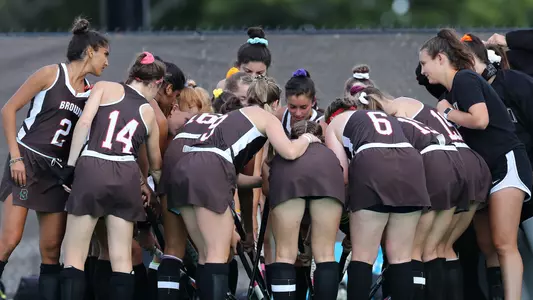 Field hockey team huddle