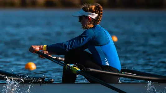 Cicely Madden rows down the water in a double scull