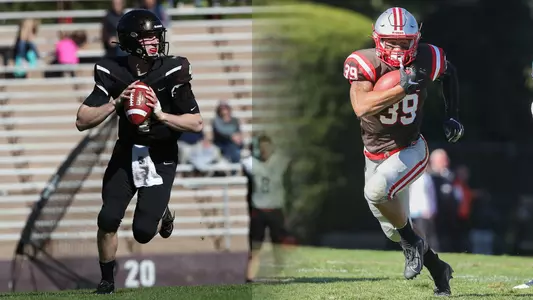 QB EJ Perry looks down the field | RB Allen Smith runs down the field