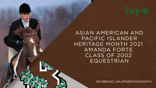Photo of Amanda Forte alongside Asian American and Pacific Islander Heritage Month graphic