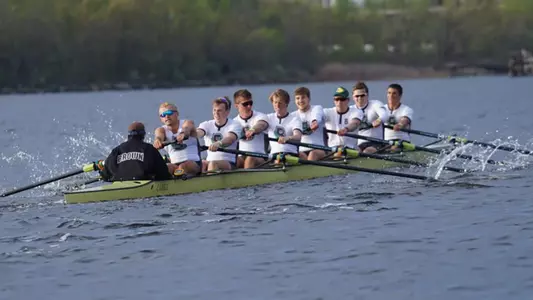 Brown men's crew races down the Seekonk River