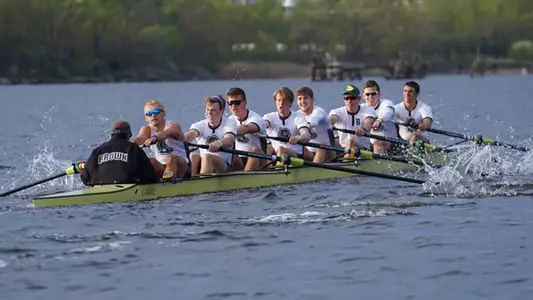 Brown men's crew races down the Seekonk River