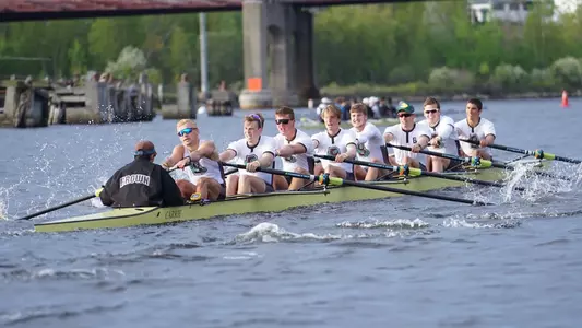 Brown men's crew races down the Seekonk River