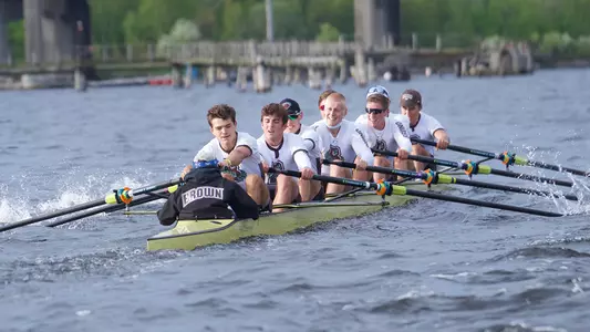 Brown men's crew races down the Seekonk River