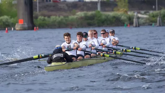 Brown men's crew races down the Seekonk River