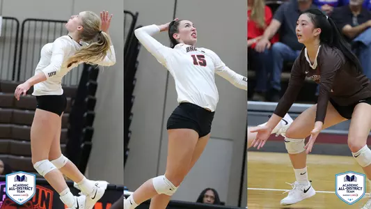 Volleyball players compete