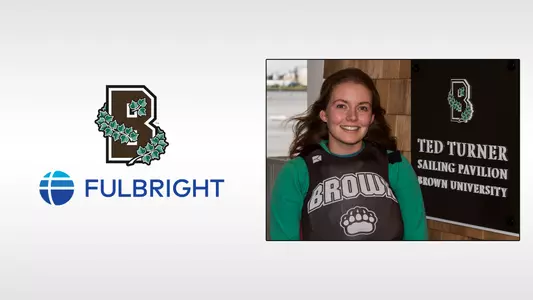 Elizabeth Rolfes alongside Brown and Fulbright logo