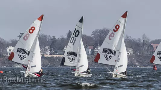 Brown sailors work together on a sunny day