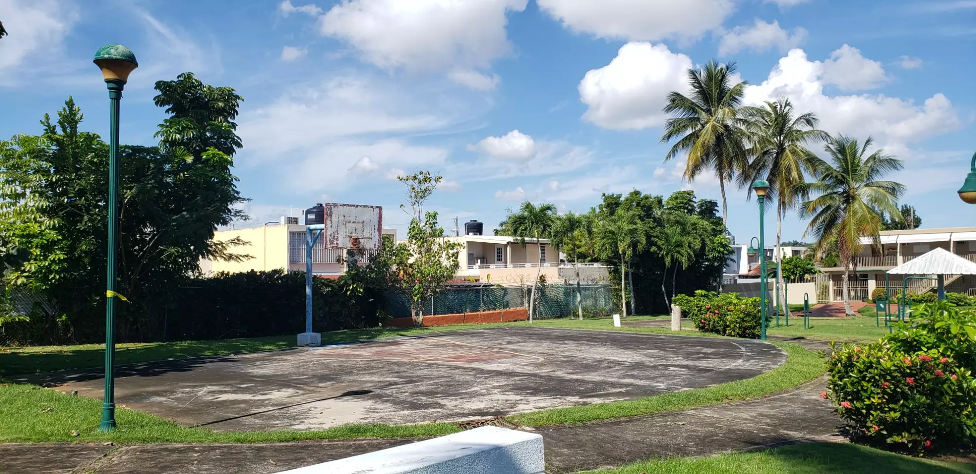 Roberto Serrano's local park after Hurricane Maria before restoration