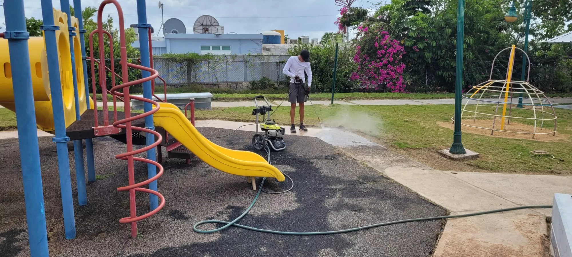 Restoration work being done on the park
