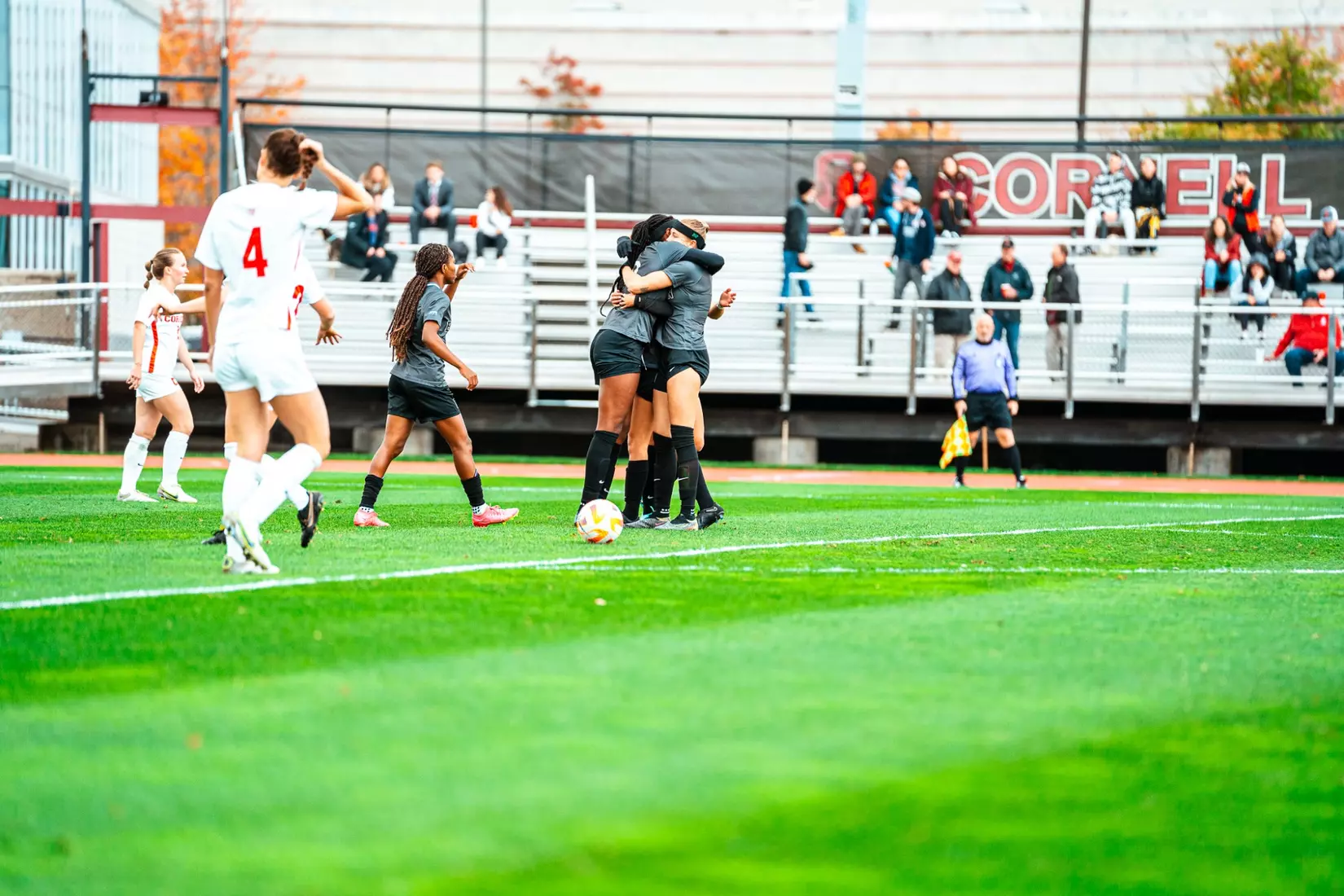 Brittany Raphino celebrates scoring her 11th goal of the season on Saturday, October 21 at Cornell