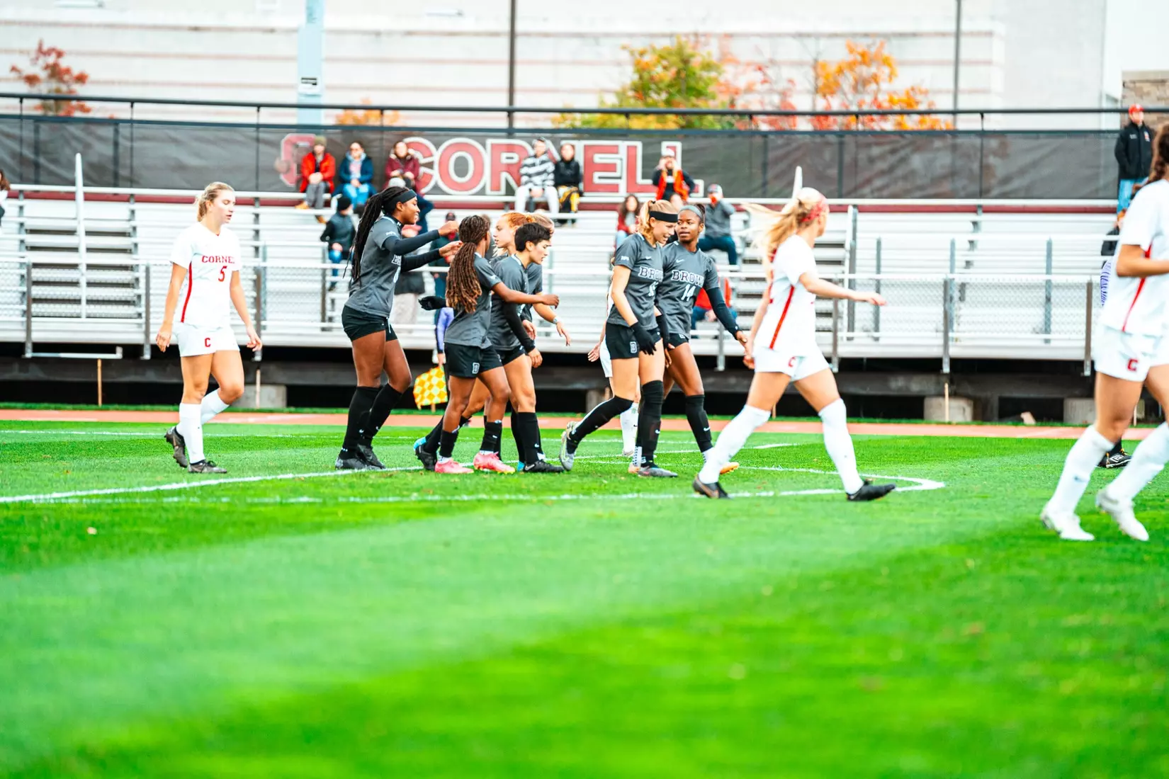 Brittany Raphino celebrates scoring her 11th goal of the season on Saturday, October 21 at Cornell