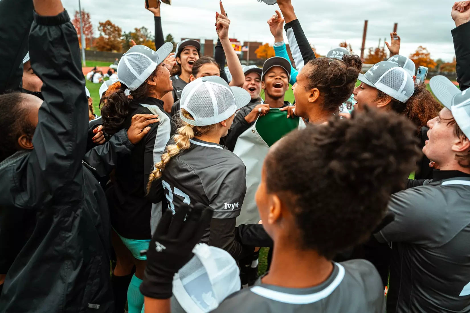Team celebrates winning their fourth consecutive Ivy League Championship on Saturday, October 21 at Cornell
